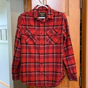 Burton Red and Black Plaid Casual Button Down Shirt